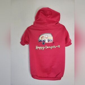 Buc-ee's Pink Happy Camper Dog Pullover Hoodie Size XL, Puppy Sweater